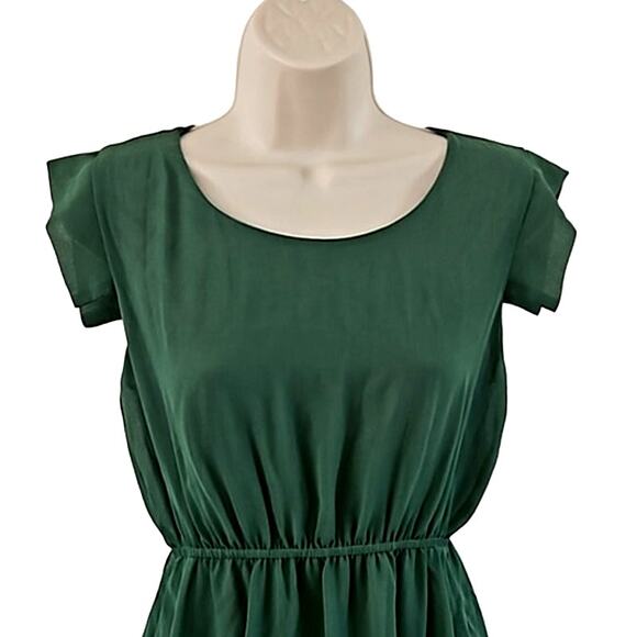 Fuchhi USA Women’s Hunter Green A-Line Short Sleeve Dress – Size Large NWT - Picture 4 of 5